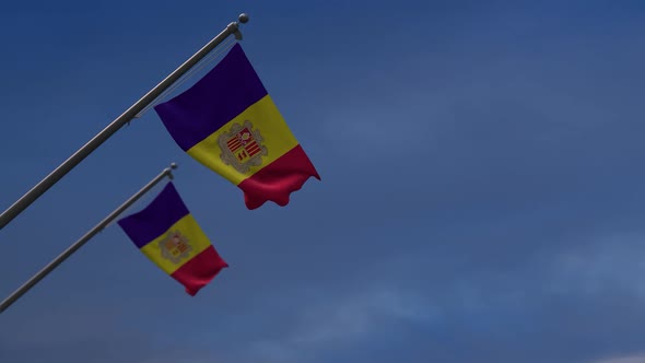 Andorra Flags In The Blue Sky - 2K