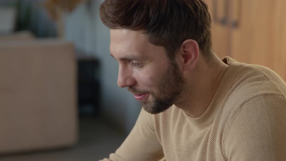 Man doing video chat for distance communication