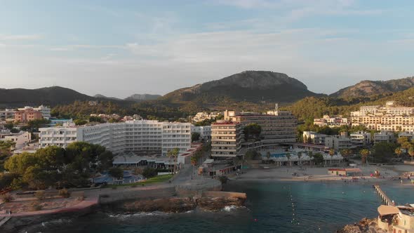 Sunset drone in Majorca, Spain