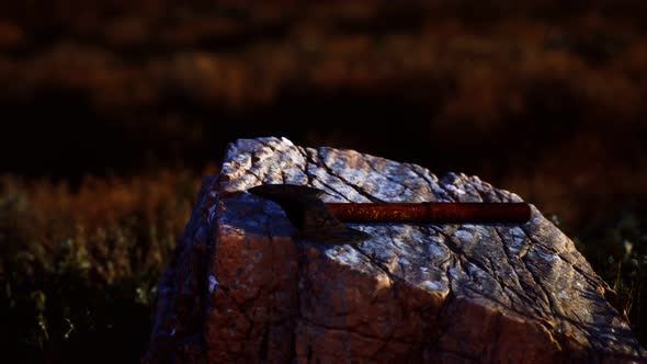 War Ax for Viking on the Rock at Sunset alt