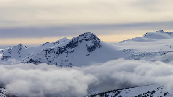 Beautiful Time Lapse View of Whistler Mountain and Canadian Nature Landscape