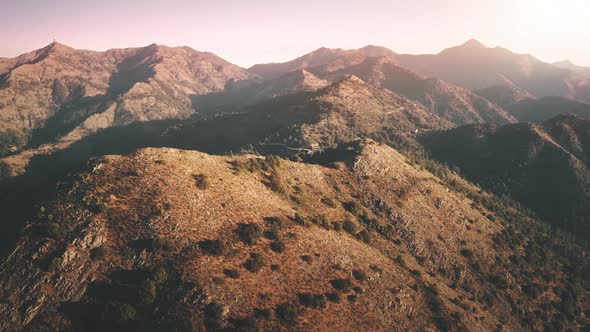 Aerial Mountain Range Brown Peaks