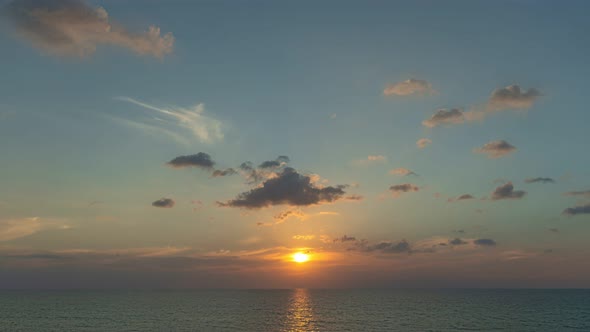 Time Lapse Scenery Sunset Over The Sea