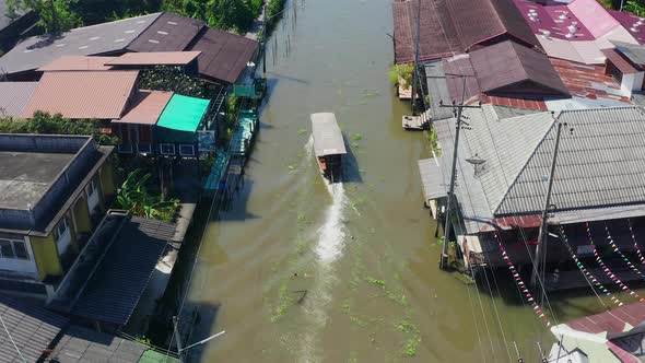 Damnoen Floating Market During Covid in Ratchaburi Province Thailand