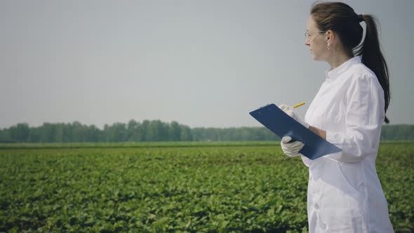 Female agronomist in the field