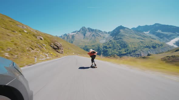 Cinematic downhill longboard session