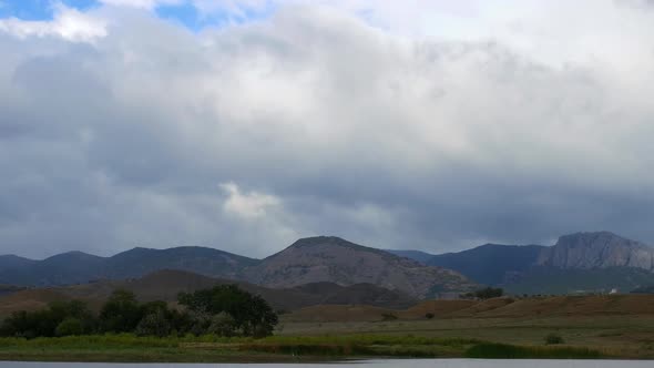 Mountains in the Background of Gray Clouds