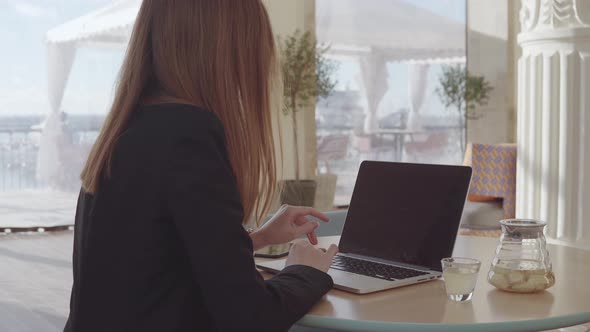 Caucasian Woman Working Indoor.