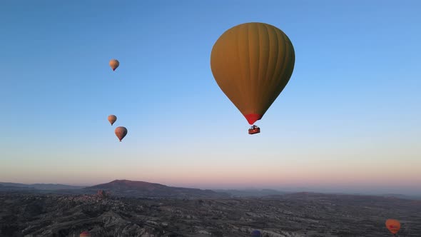 Cappadocia, Turkey : Balloons in the Sky. Aerial View