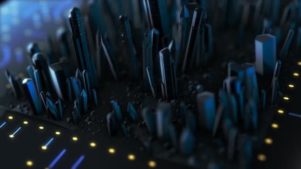 Digital Crystal Circuit Board Future Technology Cyber Security 4K