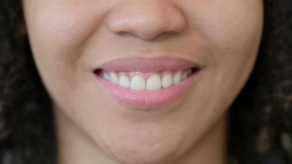 Close Up of Smiling Mouth of African Woman