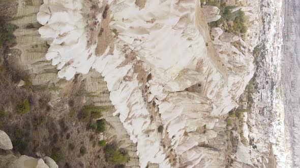 Vertical Video Cappadocia Landscape Aerial View