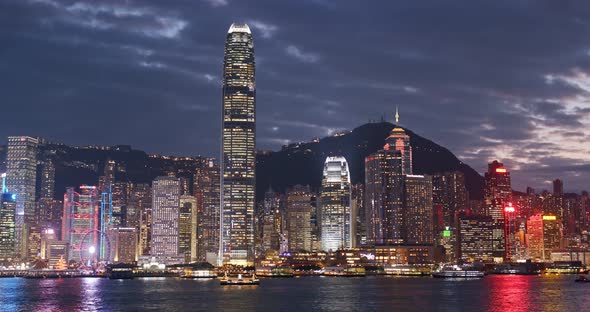 Hong Kong skyline at sunset