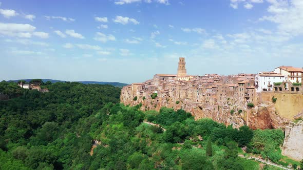 Aerial View of Medieval Pitigliano Towntuscany in Daytime