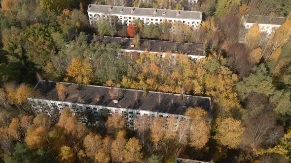 Old Abandoned Buildings In Ghost Town Pripyat Ukraine  Chernobyl Disaster Exclusion Zone