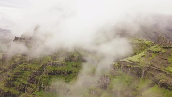 flying through clouds in iceland