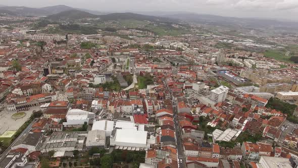 Aerial View City Buildings of Braga, Portugal