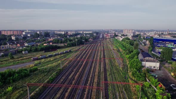 Railway Station for Cargo Aerial View