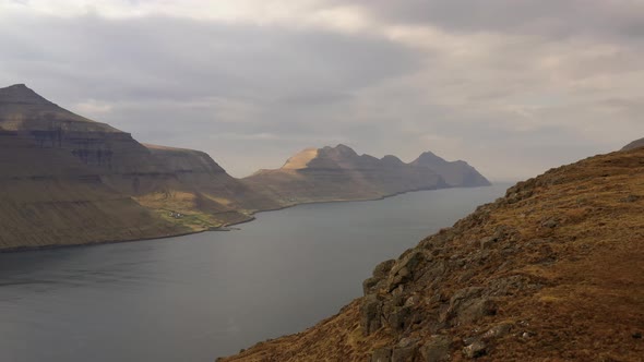 Drone Flight Over Dramatic Mountainous Landscape