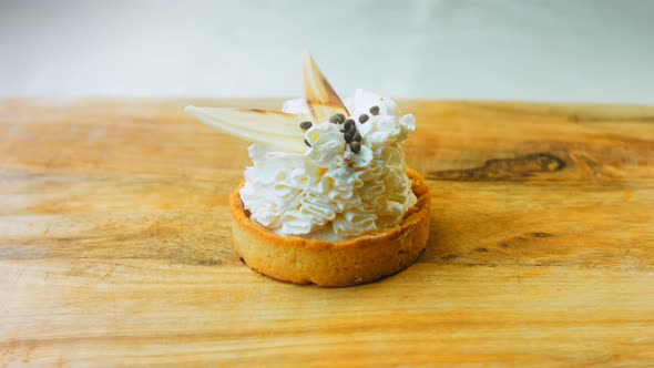 Coconut Basket Cake with White Chocolate Decorative Leaves