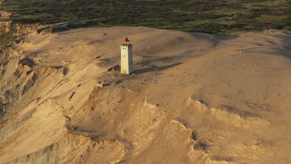Drone Flight Over Rubjerg Knude Lighthouse Hjorring Denmark