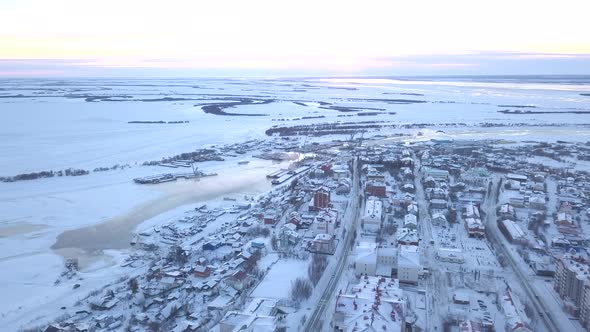 Winter View From a Drone