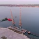 Flying Around Two Old Industrial Cranes - VideoHive Item for Sale