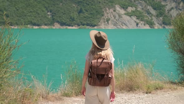 Wanderlust Woman at Blue Lake