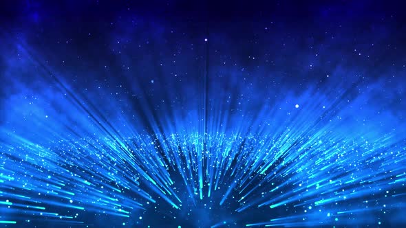 Abstract Bright Light Blue Color Particles Background