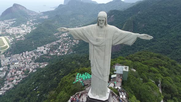 Postal card of Rio de Janeiro Brazil. Christ the Redeemer statue.