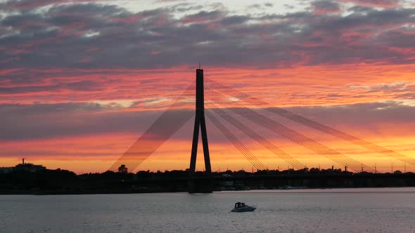 Sunset time lapse from Vanšu Bridge 