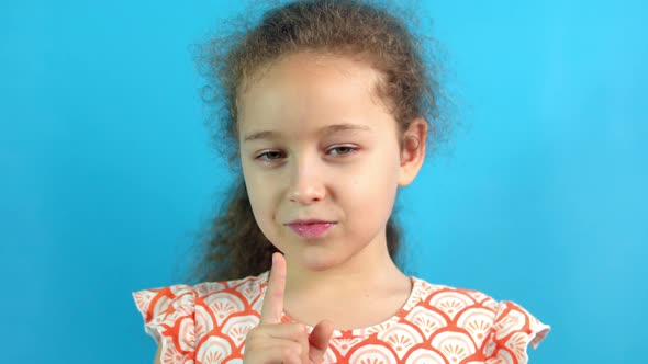 Smiling Happy Little Girl Showing Eureka Gesture