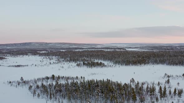 Aerial View Winter Helmet in Scandinavia