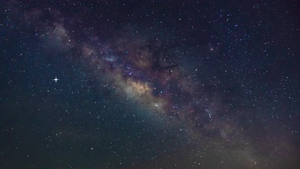 Milky Way movement in Video Full frame of sky. Nature and travel concept.