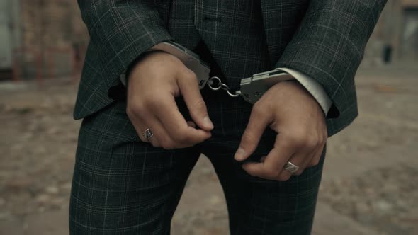 Criminal Businessman in Handcuffs Arrested