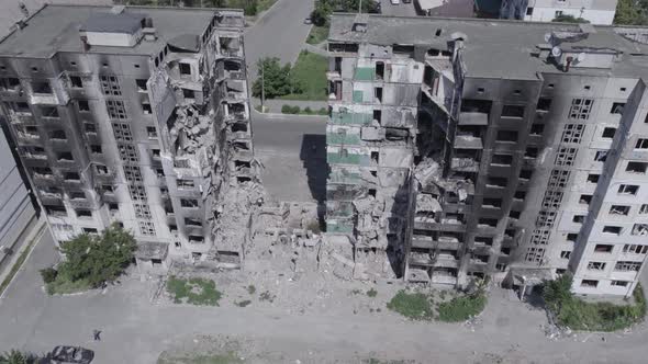 Residential Building Destroyed By the War in Ukraine