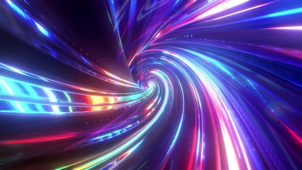 Abstract tunnel of a multicolor spectrum background