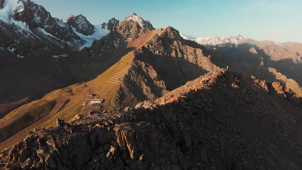 Aerial View of the Mountain Ski Resort Shymbulak