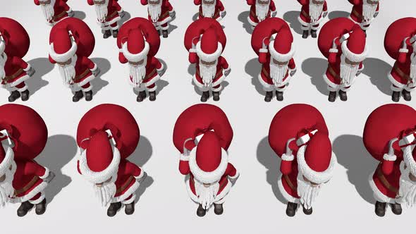 Santa Claus Army Carries Bags of Gifts alt