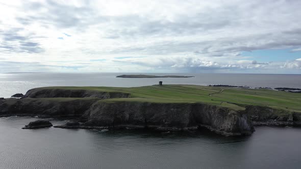 Aerial View of the Napoleonic Signal Tower in Malin Beg  County Donegal Ireland