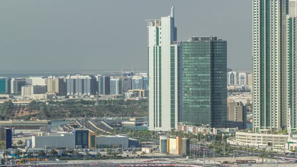 Buildings on Al Reem Island in Abu Dhabi Timelapse From Above