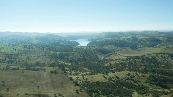 Aerial View Green Rural Landscape Alentejo