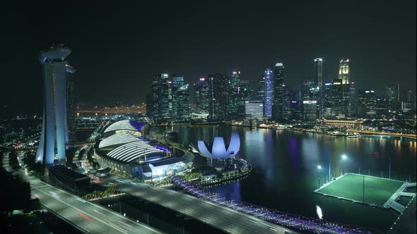 4K Aerial view of Singapore Skyline