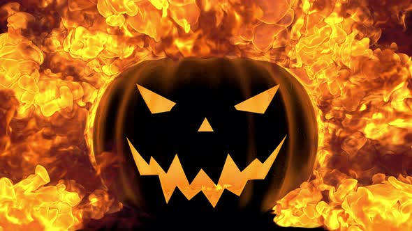 Evil Pumpkin With Fire alt