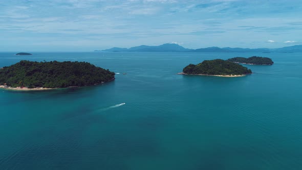 Brazilian Paraty bay water landmark. Tropical summer beach.