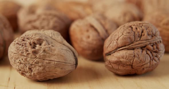 Delicious and Fresh Walnuts on a Wooden Table