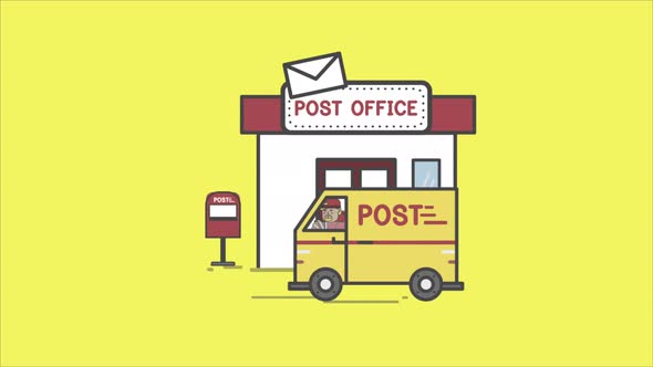 Postman Driving The Across Post Office 4K