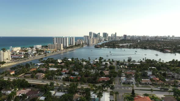 South Lake Hollywood Florida Usa Shot With Aerial Drone