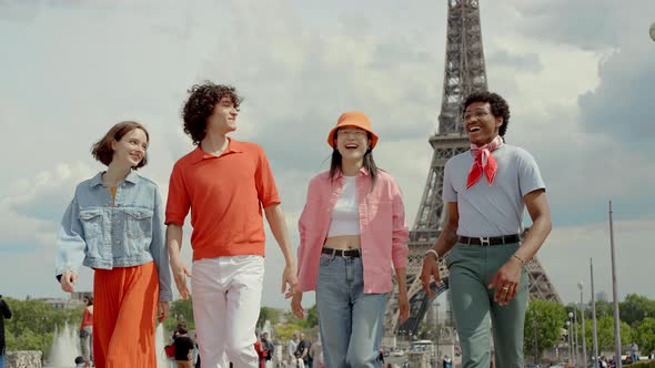 Group of teens in paris