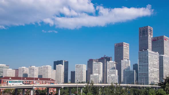 Time lapse of Jianwai SOHO,the beijing CBD skyline ,China